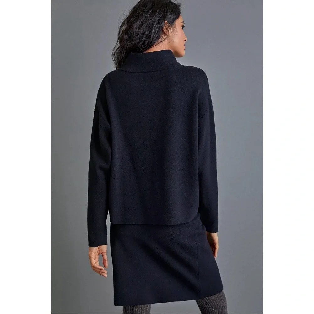Anthropologie Maeve Anja Sweater Midi Skirt Black NWT SZ XL - Picture 5 of 12